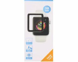 Apple Watch screenprotector 38 mm - Zwart / Transparant - Glas