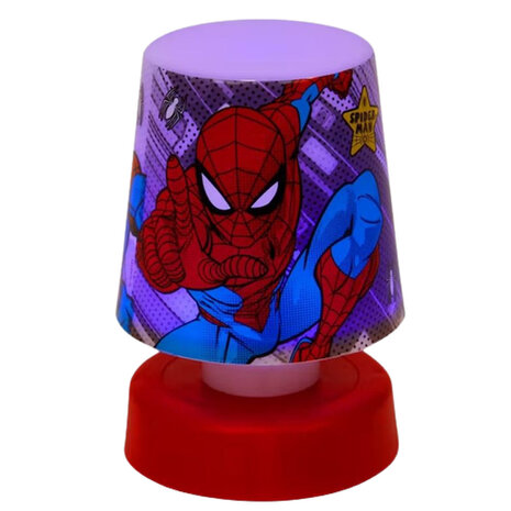 Nachtlampje druklamp Spider Man - Rood / Blauw - Kunststof - 8 x 8 x 12 cm - Lampje - Nachtlampje - Lamp - Licht
