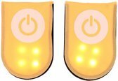 LED clip-on hardlooplampjes - Neon Geel - Magneet / Kunststof - 6 x 4 cm - 2 Stuks