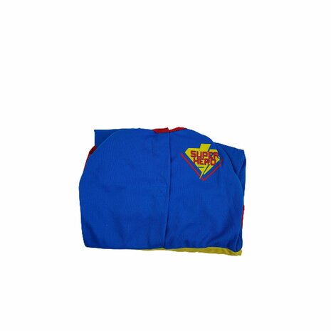 Verkleedset Superheld - Blauw / Rood / Geel - Polyester - Maat 104 Kids - Verkleden - Feest - Party - Verkleedset