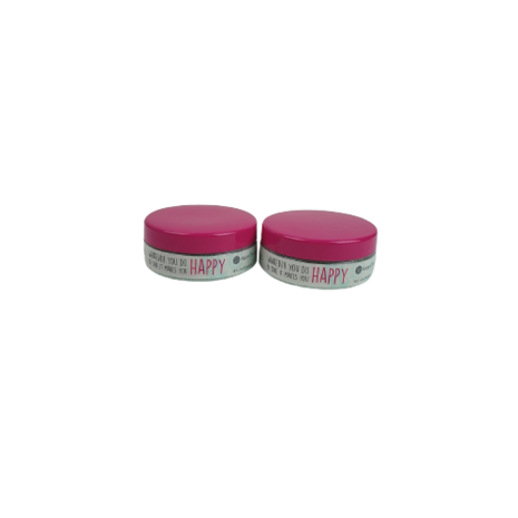 Zeezout Scrub "Happy Thoughts" - Lichtblauw / Roze - Kunststof / Zeezout - 325 Gram - Set van 2 - Badscrub - Scru