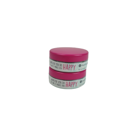 Zeezout Scrub "Happy Thoughts" - Lichtblauw / Roze - Kunststof / Zeezout - 325 Gram - Set van 2 - Badscrub - Scru