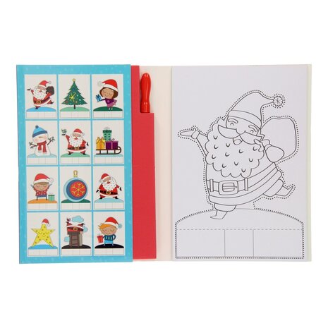 Sinterklaas Prikboek - Rood / Multicolor - Papier / Karton - A5 - Knutselen - Doe boek - Kleuren - Kleurboek 1