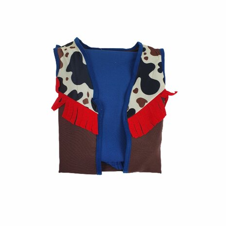 Cowboy Pak - Blauw / Multicolor - Katoen - Broek / Gílet / Sjaal - kindermaat - Spelen - Verkleden - Kinderen - Vechten 