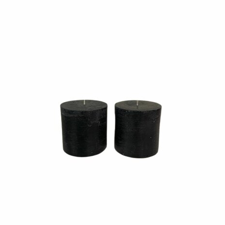 Stompkaarsen Groot - Zwart - Set van 2 - Kaarsen - Stompkaarsen - Zwarte kaarsen - 10 diameter 