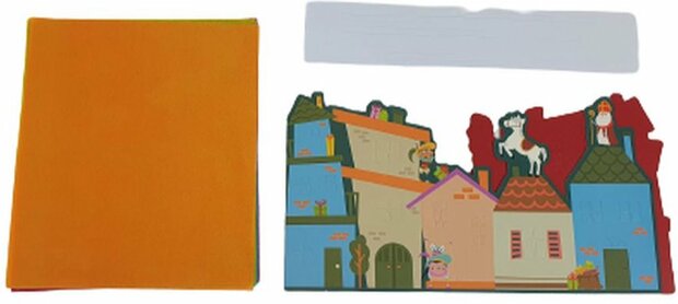 Sinterklaas raamdecoratie huisjes - Multicolor - Karton - 30 x 18 cm - Sinterklaas - Piet - 5 December - Pakjesavond 3