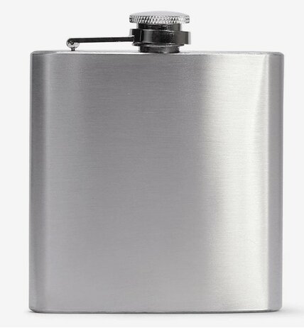 Heupfles RVS - Zilver - Roestvrij staal - 9 x 2 x 10 cm - Drinken - Fles - Flesje - Drankfles - Hip Flask