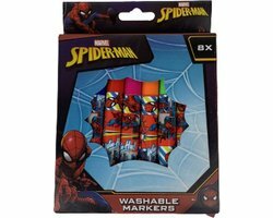 Uitwasbare stiften Marvel Spiderman - Rood / Multicolor - Kunststof - 8 Stuks - Cadeau - Stift - Stiften - Creatief - Knutselen