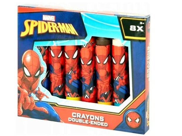 Waskrijtjes Spiderman - Multicolor - Was - Set van 8 - Wascokrijt - Waskrijt - Wascokrijtjes - Waskrijtjes - Cadeau - Kerstcade