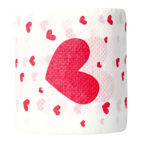 Toiletpapier Wc Papier hartjes - Rood / Wit - Papier - 300 vellen - Valentijnsdag - Valentijn