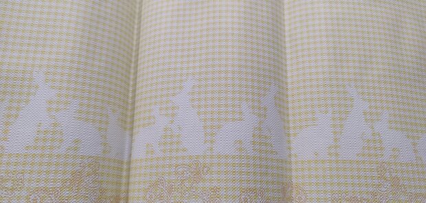 Tafelkleed Paastafel - 120 x 180 - Stevig Papier - Geel / Wit - Paaskleed - Pasen