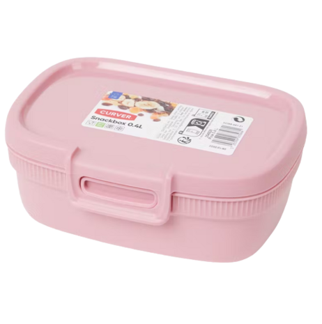 Snackbox SEBASTIAN - Roze - Kunststof - 0,4 ml - Set van 2 - Vershoudbakjes - Broodtrommel