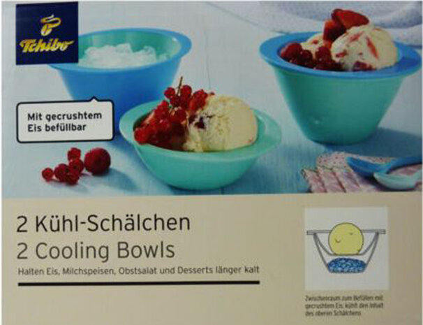 2 Multifunctionele Koelschalen - Lichtblauw / Mint - 190 & 340 ml - 2 Cooling Bowls