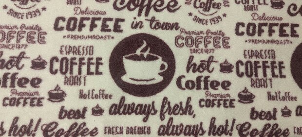 Keukenloper COFFEE - Keuken Kleed - Mat - Bruin / Wit / Rood bruin - Nylon / Latex - 120 x 50 cm - Keukenkleed1