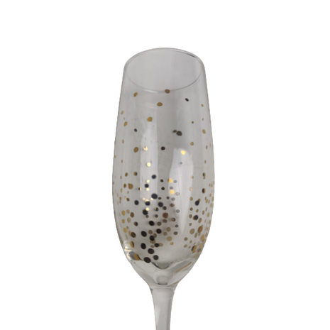 Wijnglazen - Sparkling dots goud- 220 ml - 2 stuks  1
