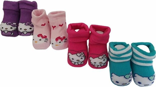 Hello Kitty Babysokken - Baby Sokken - Newborn - Sokjes - Babysokjes - Babysokken - 0 - 6 Maanden - Set van 2 - Assorti - Kerst