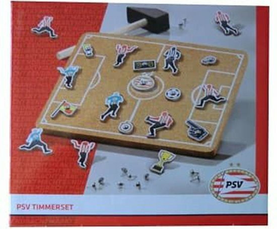 Hamertje Tik PSV - Rood / Multicolor - Kurk / Hout - Speelgoed - Cadeau - Voetbalclub - PSV - Timmerset