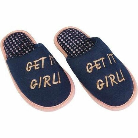 Pantoffels Slippers Get It Girl - Roze / Blauw - Maat 31 / 32 - Pantoffels Dames &ndash; Pantoffels meisjes - Warme pantof