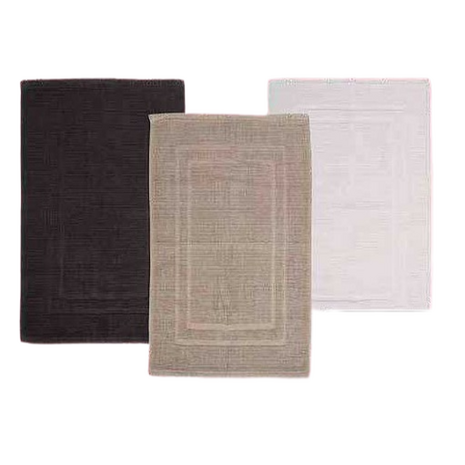 Badmat met antislip aan de onderkant - Wit - 100% katoen - 50 x 80 cm - MANSIONA - Stevige kwaliteit - Anti-slip badkamermat 
