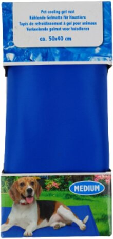 Verkoelende gelmat voor huisdieren - Blauw - Kunststof / Gel - 50 x 40 cm - Maat M - Huisdieren - Verzorging - Zomer - Huisdier