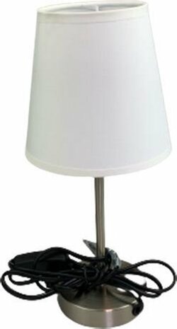 Tafellamp - Wit / Zilver - Rond - Metaal - 32 x 14 cm