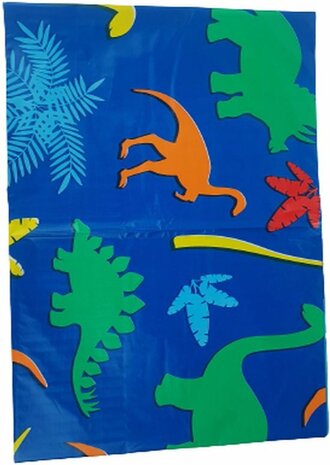 Tafelkleed party Dinosaurus design - Donkerblauw / Multicolor - Kunststof - 180 x 140 cm - Feestje - Party - Verjaardag - Thema