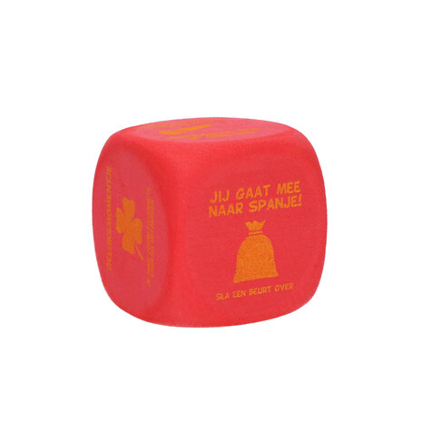 Dobbelspel Sinterklaas dobbelsteen - Rood / Geel - Kunststof