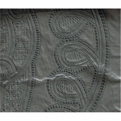 Luxe Tafelkleed kant / met broderie motief - 150 x 225 cm - Antraciet - Rechthoekig - Afneembare kleed - Vinyl- Verjaardag - Br
