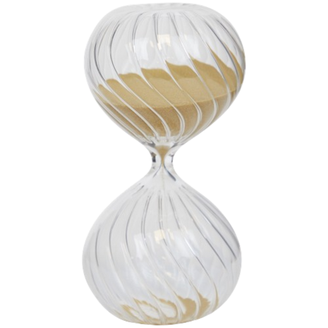 Zandloper FINLAY  - Transparant / Goud - Glas - 7,7 x 15 cm - Stijlvol - Hourglas 1