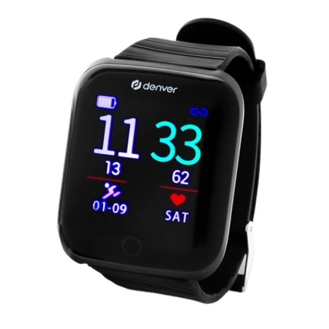Sport Smartwatch met bluetooth - Zwart - Unisex - Met o.a. Ingebouwde hartslag- en bloedrukmeter - Waterbestendig 1