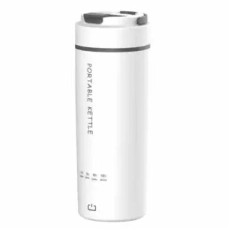 Draagbare waterkoker - Wit / Zwart  -  Stainless steel - draagbare waterkoker portable kettle - 300W  - 220V - 450 ml 1 