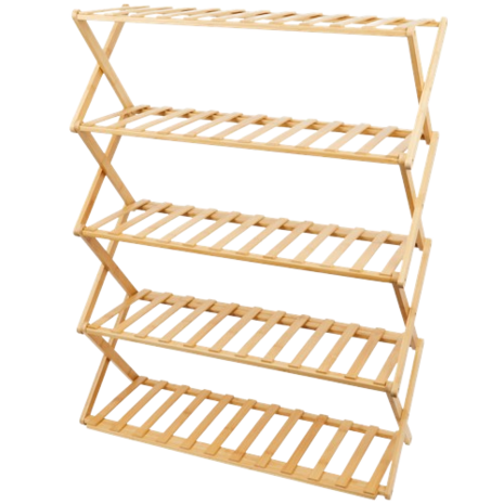 JAPANDI - Opvouwbaar bamboe rek - Multipurpose foldable Rack - 25 x 67 x 89 cm - Schoenenrek 1