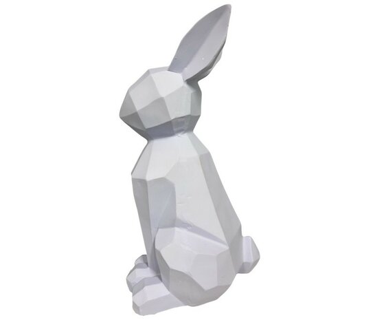 Trendy 3 D Haas Paars - Art Sculptuur - Standbeeld -  22 x10 cm - Geometrische vorm Rabbit -  konijnenbeeldhouwwerk b
