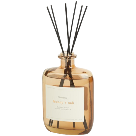 Luxe Geurstokjes EDWARD XL  Honey + Oak - Oranje - Glas - 400 ml - Diffuser