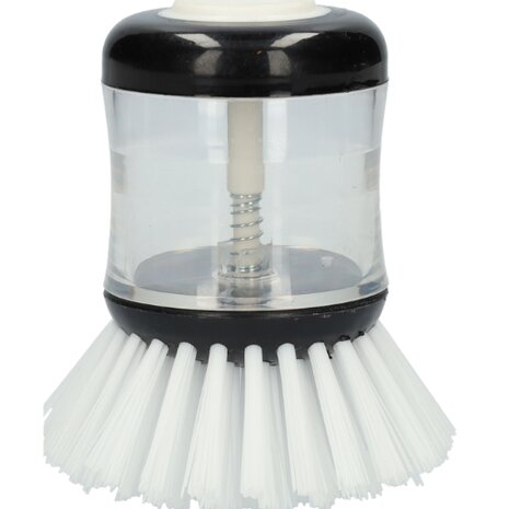 Afwasborstel met zeepdispenser - Zwart / Taupe - Kunststof - Set van 2 - Assorti - Handborstel  3