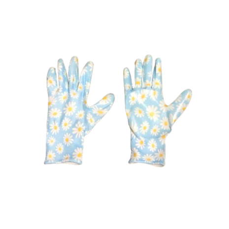 Tuin handschoenen met stippen - Blauw / Wit / Geel - Polyester -  Work gloves 1