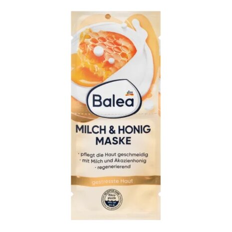 Balea Gezichtsmasker melk & honing, 16 ml  1