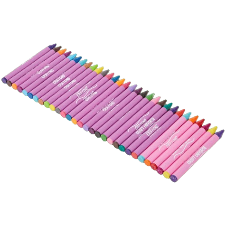 Waskrijtjes wasco 30 kleuren Inclusief 6 Glitter Krijtjes - Multicolor / Roze - Wascokrijtjes - Kerstcadeau - Tekenen - Kleuren