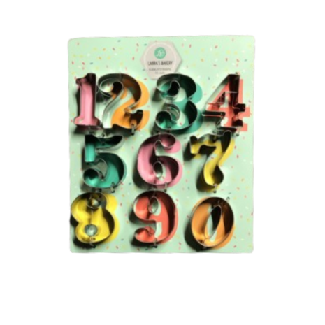 Koekjes Uitstekers Nummers - Zilver / Metaal - Metaal - 10 stuks - Cookie Numbers