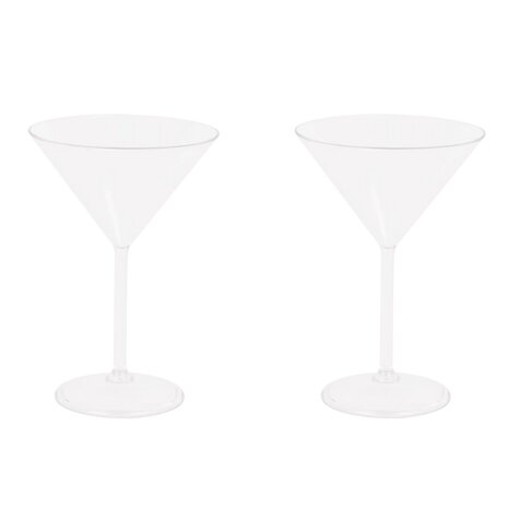 Martini Kunststof Glazen - set van 2 &ndash; Kunststof  &ndash; Transparant &ndash; Feest&ndash; Bruiloft  1