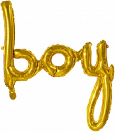 Folieballon &#039; Boy &#039; - Goud - Folie / Kunststof - 60 cm - Ballonnen - Ballon - Feest - Jongen - Geboorte