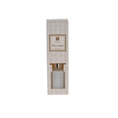 Sjieke Geurstokjes Diffuser Aroma di Rogito - PURE LINEN - Wit  - Glas / Kunststof - Geurstokjes - Luxe design fles - 100 ml 