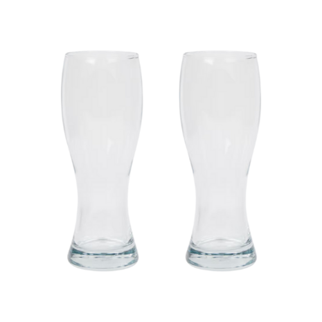 1 Bierglazen - Transparant - Glas - Set van 2 - 500 Ml