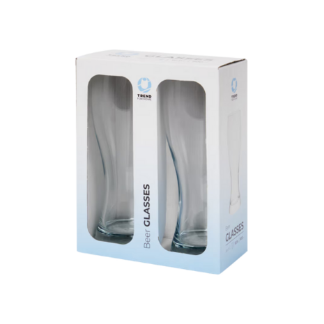  2 Bierglazen - Transparant - Glas - Set van 2 - 500 Ml