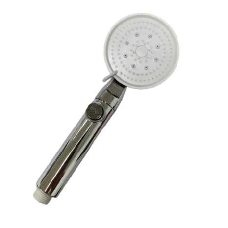 Hydrostream Douchekop - Zilver/Wit - Polycarbonaat - 24 x 9 cm - Waterbesparend - Handdouche