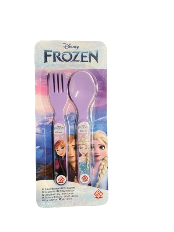 Disney Kinder Bestekset - Multicolor - Kunststof - 14 cm - Set van 2 - Lepel en Vork - Frozen