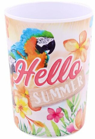 Beker &#039;&#039; Hello Summer &#039;&#039; - Multicolor - Melamine - &Oslash; 7,5 x 11 cm - 200 ML - Set van 2