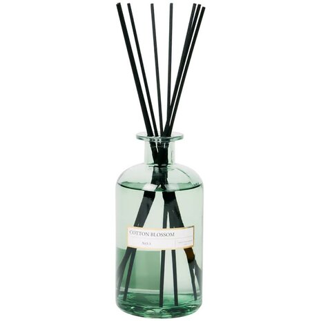 Luxe Geurstokjes EUPHORIA XL  Cotton Blossom - NO. 1 - Groen - Glas - 490 ml - Diffuser