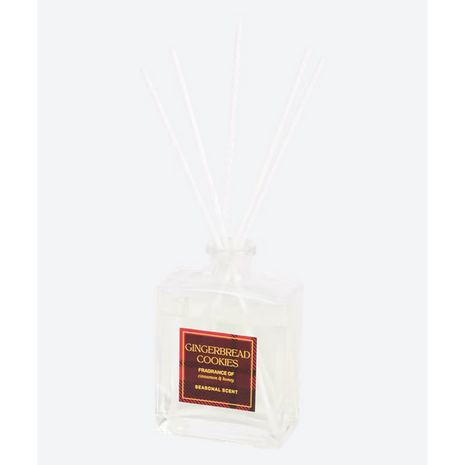 Luxe Geurstokjes SCOTLAND YARD COLLECTION - Cinnamon &amp; Honey  - Rood / Groen - Glas - 100 ml - Diffuser 