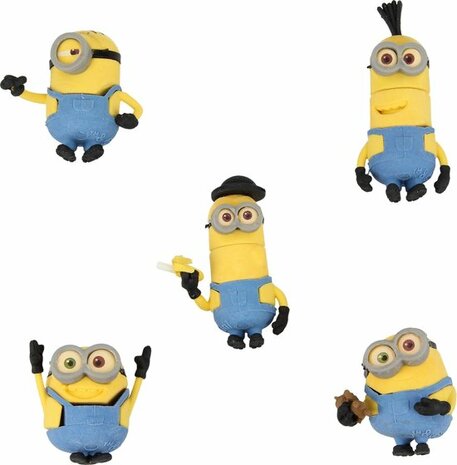 Despicable Me 3D gummen Bouwbaar set van 5 Gummen &ndash; 5x5x2cm | Bouw je eigen Minion Gummenset | Kindergummen en Schoolspullen 